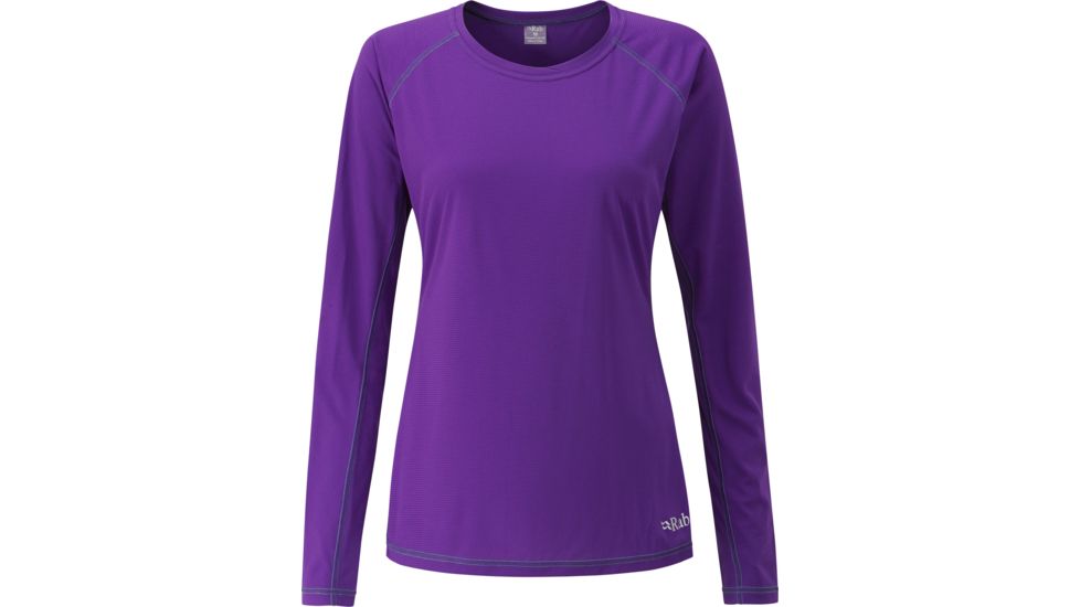 Rab Interval Long Sleeve Tee - Women's, Nightshade, Medium, QBU-41-NI-12